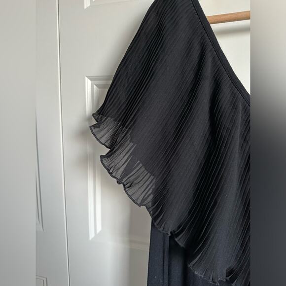 One Sleeve Ruffle Maxi Dress Black Size M - Picture 5 of 10